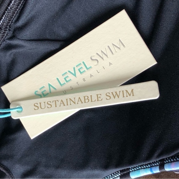 Sea Level Australia Botanical Spliced One Piece Swimsuit Black Multi Size 8 - Picture 8 of 12